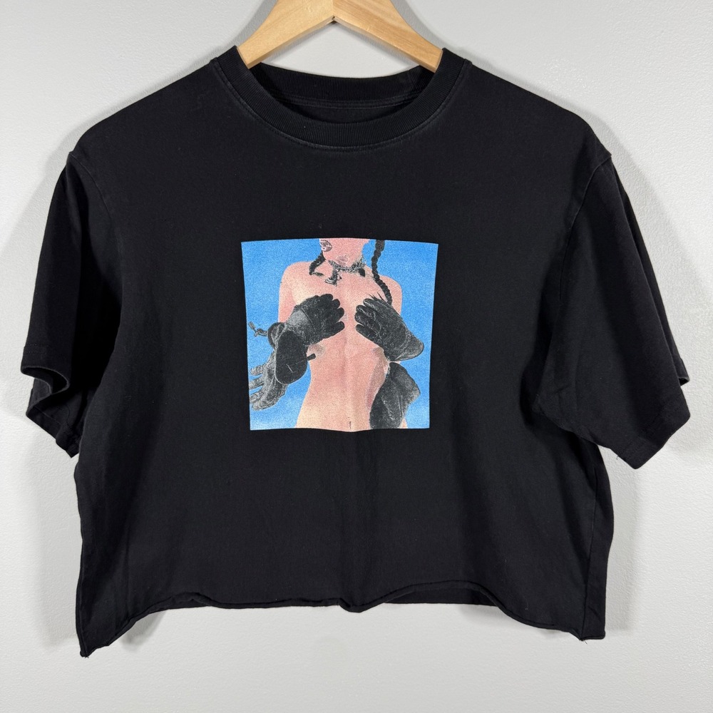 Rosalia Motomami Graphic Crop T-Shirt Black - Size Medium
